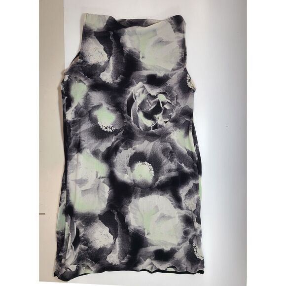 Vivienne Tam Mesh Y2K Grunge Drape Cowl Neck Mini Dress Black White Green M - Picture 5 of 7